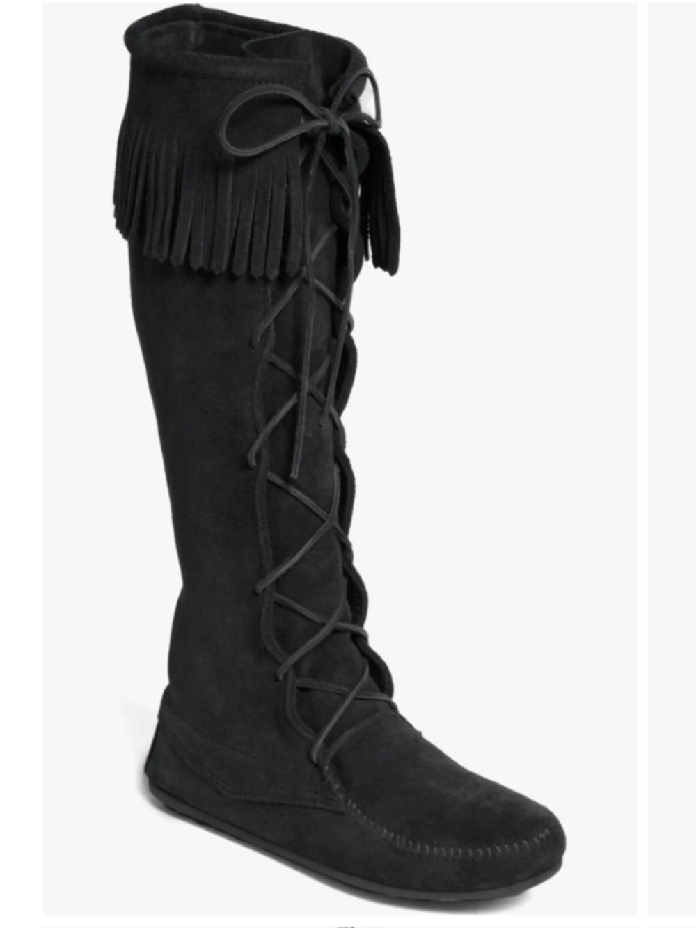 FESTIVAL 🔥 COWBOY CORE 1929 FRINGE KNEE HIGH BLACK SUEDE BOOTS